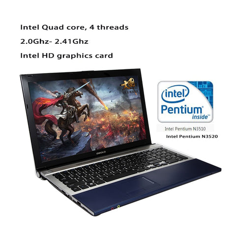 15.6inch 8GB RAM + 500GB (optional 1TB HDD) gaming laptop Pentium N3520 /N3510 Quad core camera WIFI windows 10 computer PC