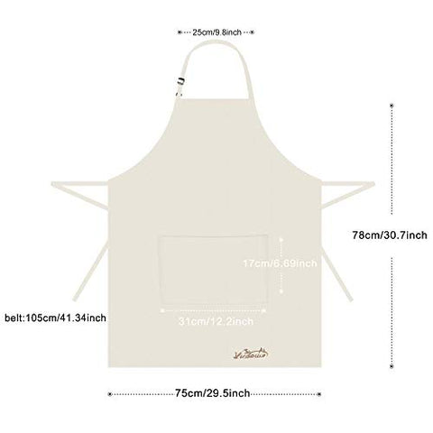 Viedouce 2 Packs Apron Cooking Kitchen Waterproof,Adjustable Chef Apron with Pockets for Home,Restaurant,Craft,Garden,BBQ,School,Coffee House,Apron for Men Women (Black)