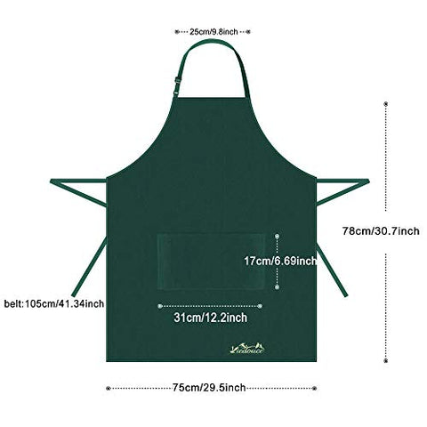 Viedouce 2 Packs Apron Cooking Kitchen Waterproof,Adjustable Chef Apron with Pockets for Home,Restaurant,Craft,Garden,BBQ,School,Coffee House,Apron for Men Women (Black)