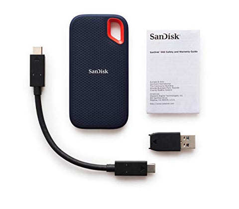 SanDisk Extreme Portable SSD externe SSD 500 GB (externe Festplatte mit SSD Technologie 2,5 Zoll, 550 MB/s Übertragungsraten, stoßfest, AES-Verschlüsselung, wasser- und staubfest) grau