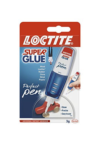 Loctite Super Glue Perfect Pen/Extra strong gel non-drip glue for metal, ceramics, plastic, rubber, leather, wood/1 x 3g bottle