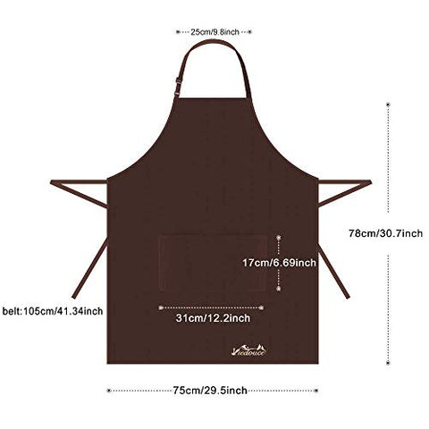 Viedouce 2 Packs Apron Cooking Kitchen Waterproof,Adjustable Chef Apron with Pockets for Home,Restaurant,Craft,Garden,BBQ,School,Coffee House,Apron for Men Women (Black)