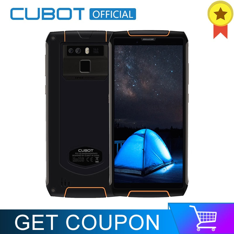 Cubot King Kong 3 IP68 Waterproof Smartphone Android 8.1 4GB 64GB MT6763T Octa Core Cellular 5.5'' 18:9 6000mAh Fast Charge 16MP