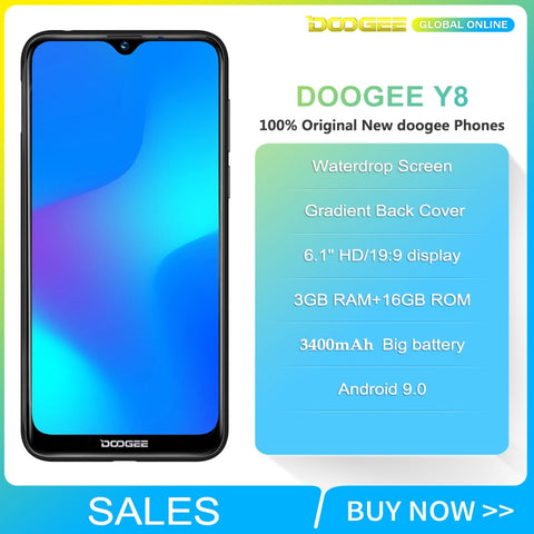 DOOGEE Y8 3GB RAM 16GB ROM Android 9.0 Smartphone 6.1