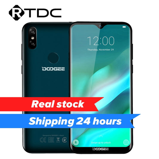 DOOGEE Y8 3GB RAM 16GB ROM Android 9.0 Smartphone 6.1"FHD 19:9 Display 3400mAh MTK6739 Quad Core 4G LTE Mobile Waterdrop Screen