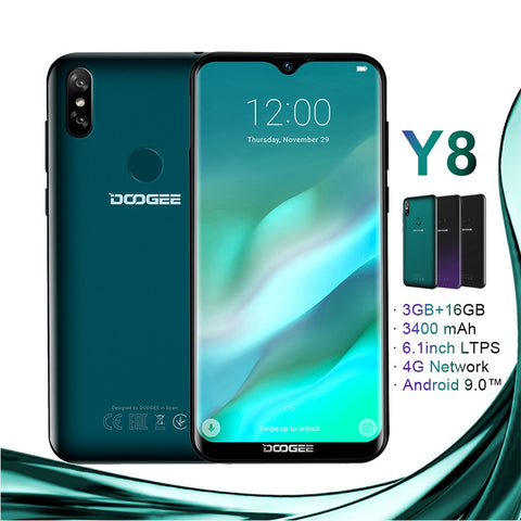 DOOGEE Y8 3GB RAM 16GB ROM Android 9.0 Smartphone 6.1