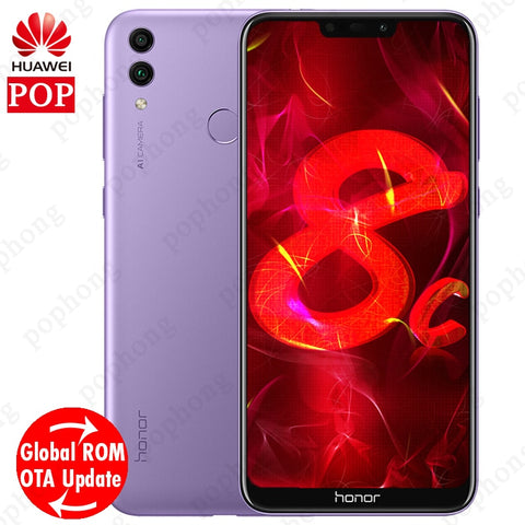 Global Firmware Huawei Honor 8C Octa Core Smartphone 6.26''Full Screen HD+1520x720 Qual-comm  4000Mah 3 Cards VoLTE