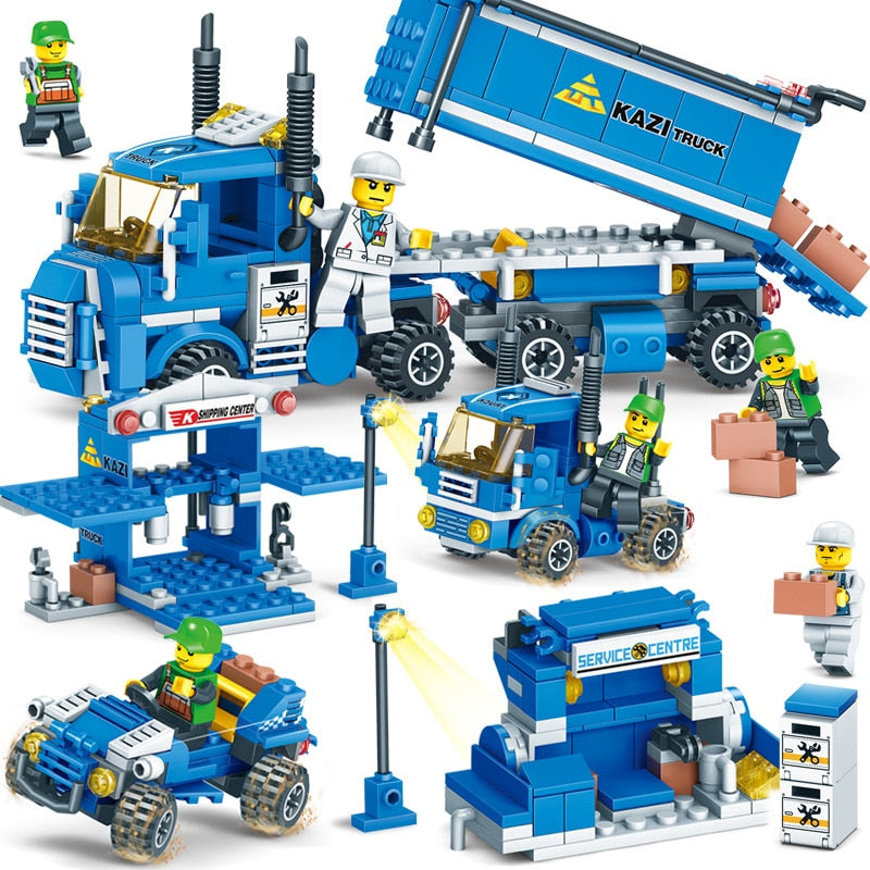 NEW 318pcs 4 IN 1 URBAN FREIGHT Building Blocks LegoINGlys City Truck  Blocks Toy Bricks Educational Building Toys for Children