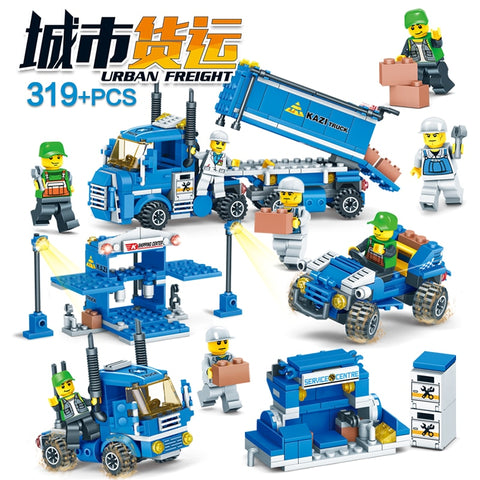 NEW 318pcs 4 IN 1 URBAN FREIGHT Building Blocks LegoINGlys City Truck  Blocks Toy Bricks Educational Building Toys for Children