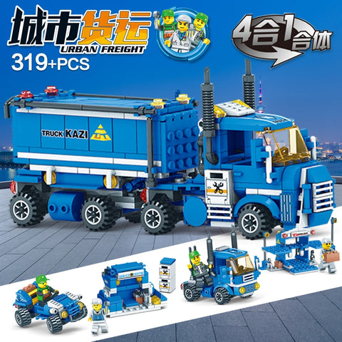 NEW 318pcs 4 IN 1 URBAN FREIGHT Building Blocks LegoINGlys City Truck  Blocks Toy Bricks Educational Building Toys for Children