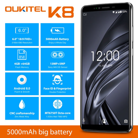 OUKITEL K8 Android 8.0 6.0