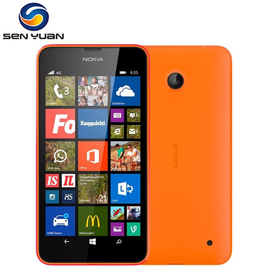 Original Unlock Nokia Lumia 635 Cell Phone Windows phone 4.5" Quad Core  8G ROM 5.0MP WIFI GPS 4G LTE smartphone Mobile Phone