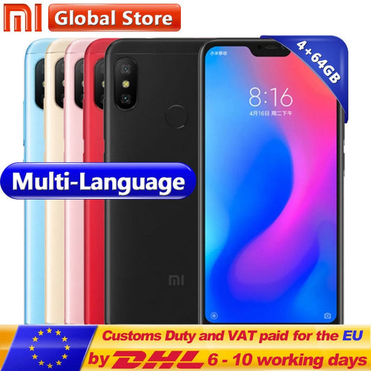 Xiaomi Redmi 6 Pro 4GB 64GB Telephone Snapdragon 625 Octa Core 5.84" 19:9 Full Screen Dual Camera Dual AI Camera Smartphone