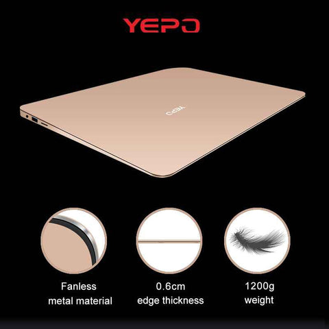 YEPO 737A Laptop 13.3 inch Ultrabook Gaming Laptops IPS Intel Celeron J3455 Notebook Computer With 6GB RAM 64GB 128GB 256GB SSD