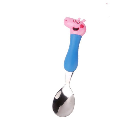 Peppa Pig toy Tableware Spoon Cross Fork Soup Spoon Set Dining Lunch George Action Figures Anime Figures Toys for Children Gift