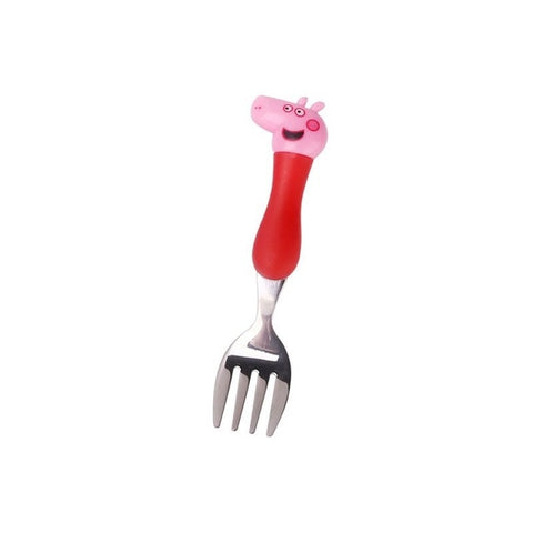 Peppa Pig toy Tableware Spoon Cross Fork Soup Spoon Set Dining Lunch George Action Figures Anime Figures Toys for Children Gift