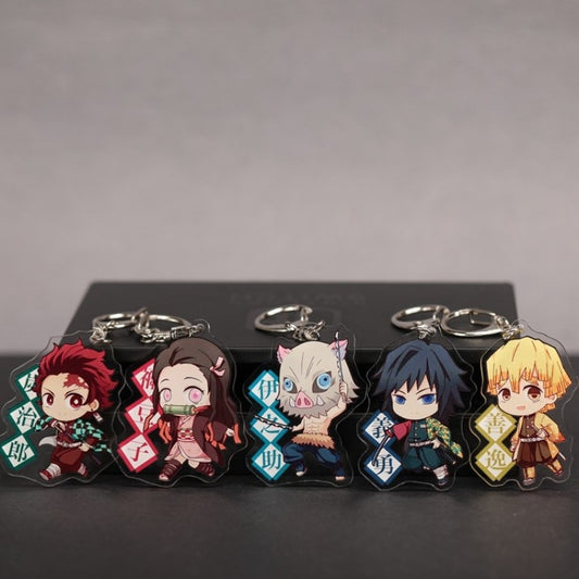 Demon Slayer:Kimetsu no Yaiba Two-sided Acrylic Keychain Cosplay Anime Pendant Keyring Key Chains