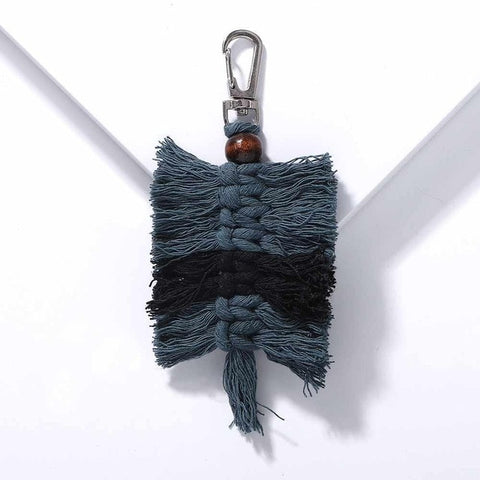 Girlgo Tassel Macrame Keychains for Women Boho Handmade Fiberlove key Holder Keyring Macrame Bag Charm Car Hanging Jewelry Gifts