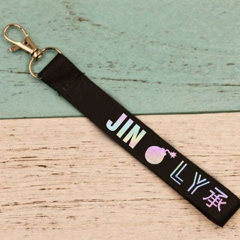 KPOP Keychain Laser Bangtan Boys Lanyard Love Yourself Key Chains RAPMONSTER V JUNGKOOK JIMIN JHOPE RM Keyring Accessories