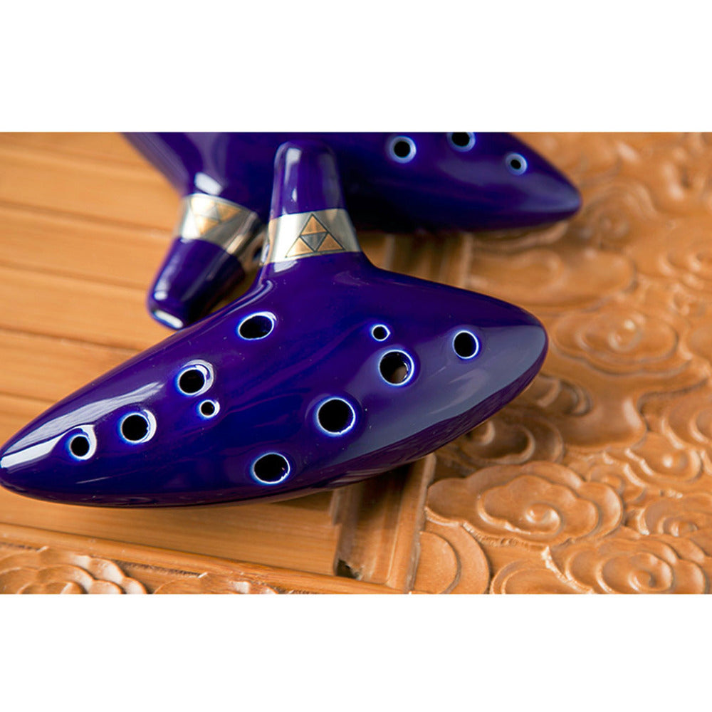 Hot 12 Hole Ocarina Ceramic Alto C Legend of Zelda Ocarina Flute Blue Instrument drop shipping