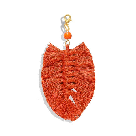 Girlgo Tassel Macrame Keychains for Women Boho Handmade Fiberlove key Holder Keyring Macrame Bag Charm Car Hanging Jewelry Gifts