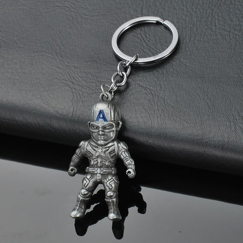 2019 Marvel The Avengers Keychain Thor's Hammer Thanos Gauntlet Captain America Shield Hulk Batman Mask Key Ring Wholesale