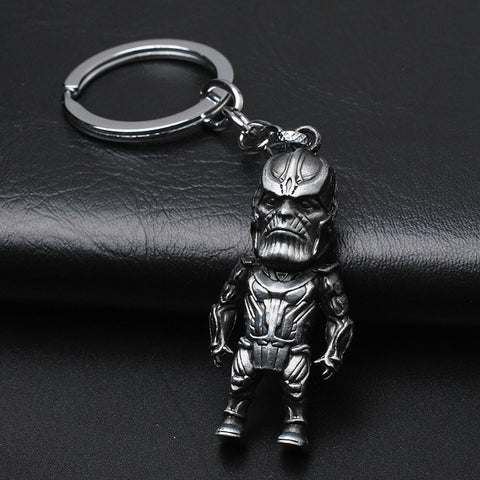 2019 Marvel The Avengers Keychain Thor's Hammer Thanos Gauntlet Captain America Shield Hulk Batman Mask Key Ring Wholesale