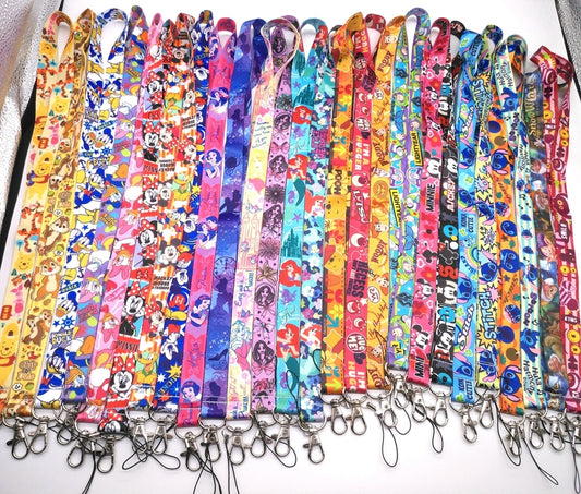 #03 1 pcs cartoon  mickey minnie princess stitch Donald Duck Daisy Lanyard Key Lanyard Cosplay Badge ID Cards Holders Neck