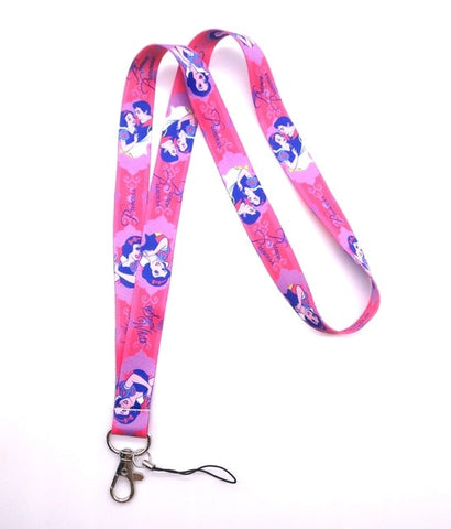 #03 1 pcs cartoon  mickey minnie princess stitch Donald Duck Daisy Lanyard Key Lanyard Cosplay Badge ID Cards Holders Neck