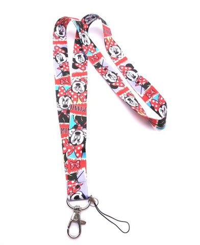 #03 1 pcs cartoon  mickey minnie princess stitch Donald Duck Daisy Lanyard Key Lanyard Cosplay Badge ID Cards Holders Neck