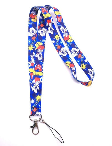 #03 1 pcs cartoon  mickey minnie princess stitch Donald Duck Daisy Lanyard Key Lanyard Cosplay Badge ID Cards Holders Neck