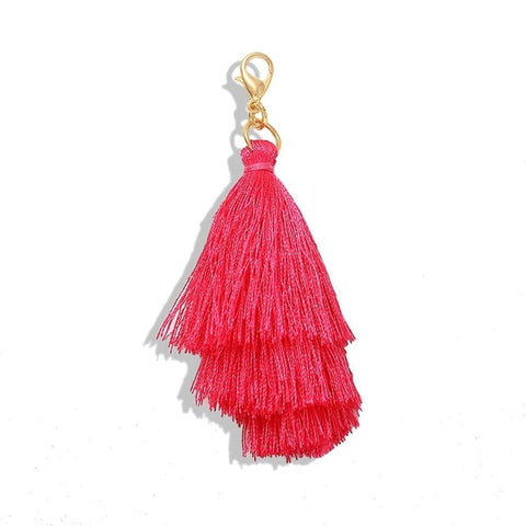 Girlgo Tassel Macrame Keychains for Women Boho Handmade Fiberlove key Holder Keyring Macrame Bag Charm Car Hanging Jewelry Gifts