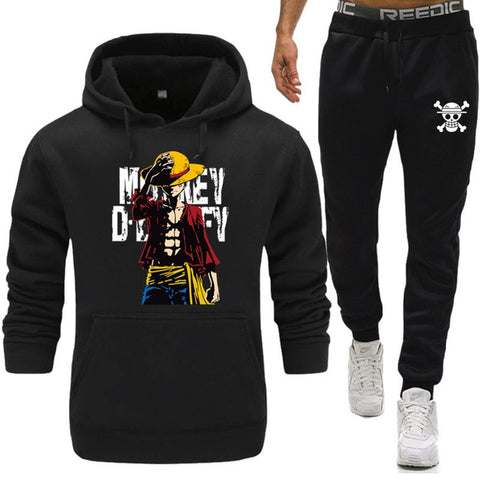 One Piece Men Two Pieces Set New Fashion Hooded Sweatshirts Sportswear Men Tracksuit Hoodie Autumn Men Clothes Hoodies+Pants Set