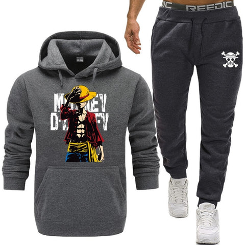 One Piece Men Two Pieces Set New Fashion Hooded Sweatshirts Sportswear Men Tracksuit Hoodie Autumn Men Clothes Hoodies+Pants Set