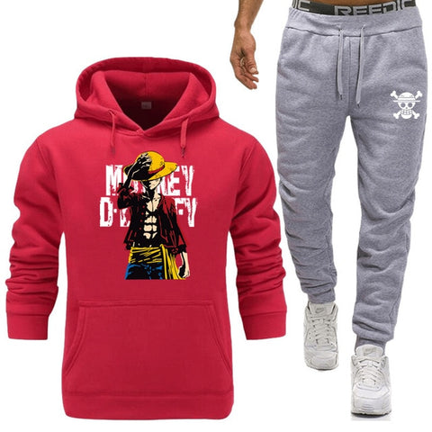 One Piece Men Two Pieces Set New Fashion Hooded Sweatshirts Sportswear Men Tracksuit Hoodie Autumn Men Clothes Hoodies+Pants Set