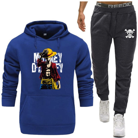 One Piece Men Two Pieces Set New Fashion Hooded Sweatshirts Sportswear Men Tracksuit Hoodie Autumn Men Clothes Hoodies+Pants Set