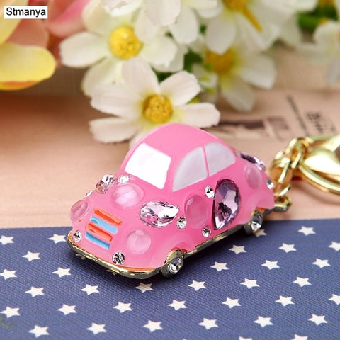 Hot sale Crystal Car Key Chain New metal Varied Key Holder Fashion Bag Charm Accessories Rhinestones Lovely Keychain K1724