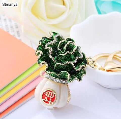 Hot sale Crystal Car Key Chain New metal Varied Key Holder Fashion Bag Charm Accessories Rhinestones Lovely Keychain K1724