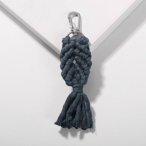 Girlgo Tassel Macrame Keychains for Women Boho Handmade Fiberlove key Holder Keyring Macrame Bag Charm Car Hanging Jewelry Gifts