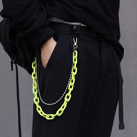 2019 Punk hip-hop Pants chain street cool chic style men and womem Acrylic trousers chain jewelry Keychains Fashion Jewelry