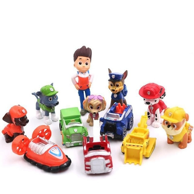 Paw Patrol 12Pcs/8Pcs Mini Dog Modle Patrol Puppy Captain Action Figure Model New year Boy's Gift Toys for Children