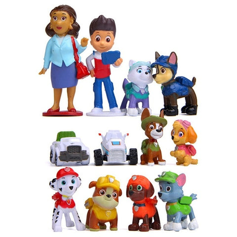 Paw Patrol 12Pcs/8Pcs Mini Dog Modle Patrol Puppy Captain Action Figure Model New year Boy's Gift Toys for Children