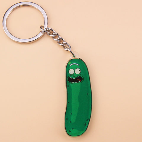 Cute Anime Cartoon Rick And Morty Keychain Acrylic Key Chain Women and Men Kids Key Ring Gift Porte Clef