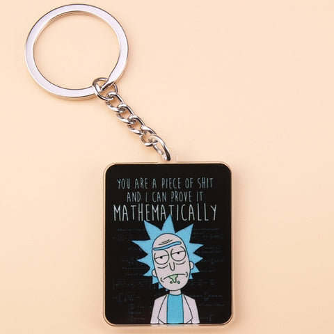 Cute Anime Cartoon Rick And Morty Keychain Acrylic Key Chain Women and Men Kids Key Ring Gift Porte Clef