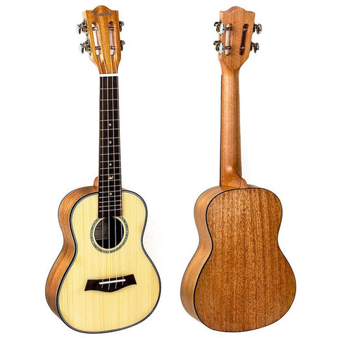 Kmise Concert Ukulele 23 inch Ukelele Tiger Flame Okoume Starter Kit Classical Guitar Head with Gig Bag Tuner Strap String