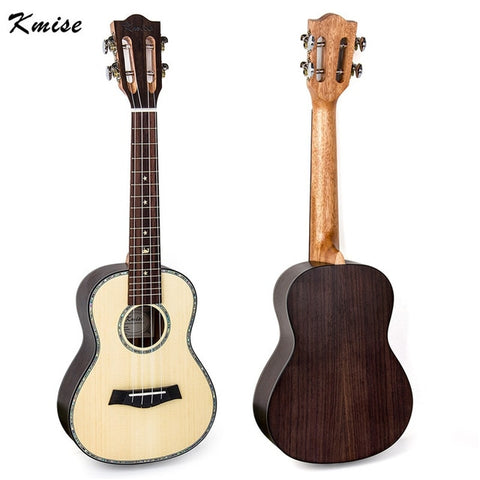 Kmise Concert Ukulele 23 inch Ukelele Tiger Flame Okoume Starter Kit Classical Guitar Head with Gig Bag Tuner Strap String