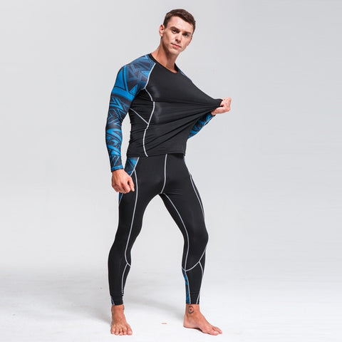 High Quality Men's Thermal Underwear Set    Gym Quick-drying Tights      Riding Clothes   New Warm Ski Underwear Sport suit  4XL