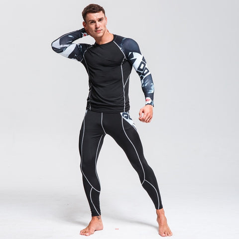 High Quality Men's Thermal Underwear Set    Gym Quick-drying Tights      Riding Clothes   New Warm Ski Underwear Sport suit  4XL