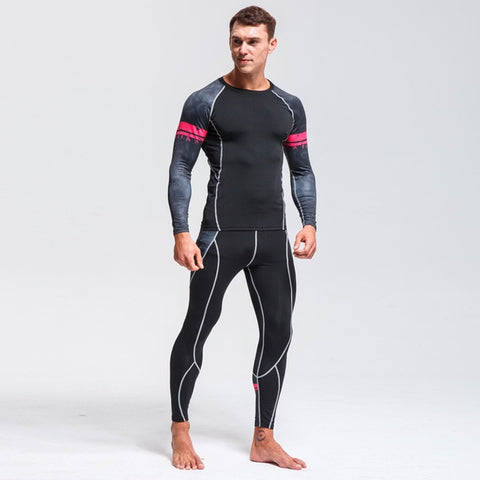 High Quality Men's Thermal Underwear Set    Gym Quick-drying Tights      Riding Clothes   New Warm Ski Underwear Sport suit  4XL