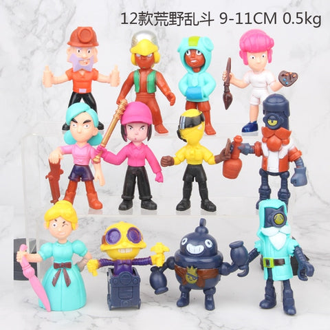 18pcs/lot Brawl game cartoon star hero figure model Spike Shelly Leon PRIMO MORTIS doll kawaii cute toy gift for boy girl kids